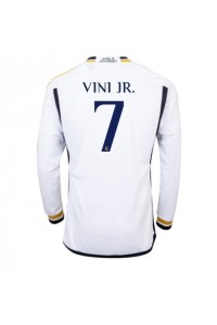 Real Madrid Vinicius Junior #7 Jalkapallovaatteet Kotipaita 2023-24 Pitkähihainen